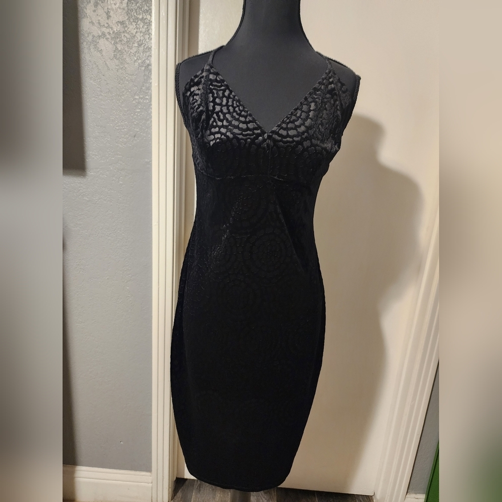 Love Fire Black Velvet Size L Dress